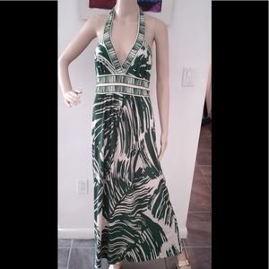 BcbgMaxAzria long maxi palm print dress small